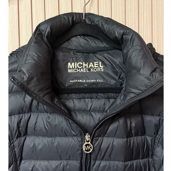 Michael Michael Kors Packable Down Puffer Jacket Black Women’s Size M - Picture 3 of 14